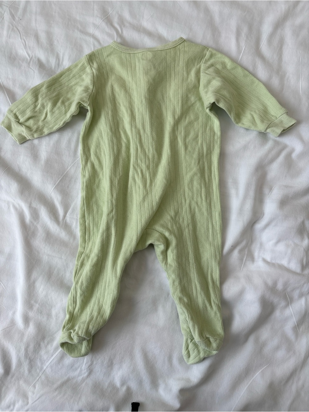 Gerber Light Green Ribbed Footed One-Piece - Picture 2 of 5